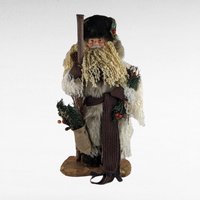 2000 Grandeur Noel 17" Fabric Santa with Box - Vintage Christmas Decor - Holiday Figurine - Collectible Santa Claus