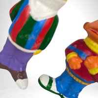 Vintage Ceramic Bert and Ernie Sesame Street Figurines, Hand-Painted Collectible Figures, Children's Room Decor, Nostalgic Gift