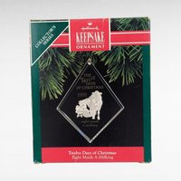 Vintage Hallmark 9 of the 12 Days of Christmas Ornament Lot - 90s Acrylic Keepsake Ornaments with Boxes