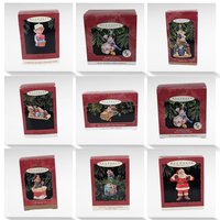 Vintage Hallmark Ornament Lot - 90s Keepsake Ornaments with Boxes - Mickey, Elves, Santa, & More