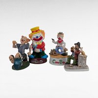 Vintage Clown Lot - Figurines, Bank, Music Box, Circus Books - Collectible Clown Memorabilia