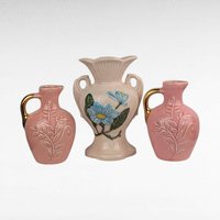Vintage Pink Ceramic Vases - Hull Magnolia & Pitcher Bud Vases - Floral Decor