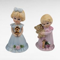 Vintage Enesco Growing Up Girls Figurine Lot, Random Ages,  Ceramic Figurines, Birthday Girls, Collectible Figurines, Gift for Collector