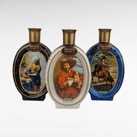 Vintage Jim Beam Decanters, Set of 3,  Bagpiper, Maidservant, Prince Baltasar Carlos, Empty Decanters, Barware, Man Cave Decor