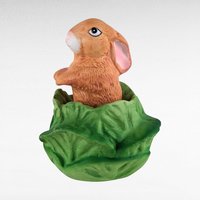 Vintage Bunny Figurines, Pair of Bunnies in Lettuce, Ceramic Bunnies, Easter Decor, Spring Decor, Collectible Figurines