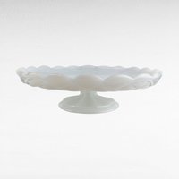 Vintage Anchor Hocking Colonial Diamond Cake Plate | Footed Cake Stand | Glass Cake Plate | Mid-Century Serving