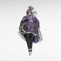 Vintage Kingstate Porcelain Harlequin Doll | 17.5 inch Collectible Doll | Purple Jester Doll | Clown Doll