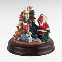 Vintage House of Lloyd "Wreck the Halls" Christmas Music Box, Santa Figurine, Holiday Decor, Collectible