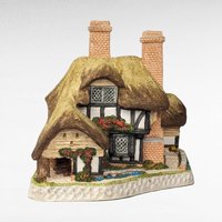 1991 David Winter Moonlight Haven Cottage, Collectible English Village, Thatched Roof Cottage, Gift for Collectors