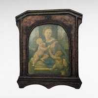 Antique Raphael Garvagh Madonna Print on Wood, Religious Wall Art, Catholic Decor, 16 x 13.5 Inches