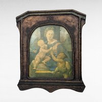 Antique Raphael Garvagh Madonna Print on Wood, Religious Wall Art, Catholic Decor, 16 x 13.5 Inches
