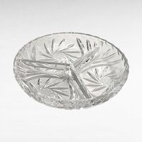 Vintage American Cut Crystal Relish Dish, Pinwheel Pattern, Divided Serving Dish, Appetizer Tray, Party Dish, Entertaining