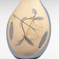 Desert Pueblo Pottery Vase | Blue Feather Design | Hand Painted Ceramic Vase | Southwestern Decor