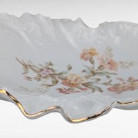 CT Carl Tielsch Germany 13" Porcelain Bowl | Antique Serving Bowl | Floral & Gold Decor