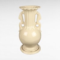 Vintage Porcelain Vase with Handles | Floral Design | USA 29A | 10 Inch | Home Decor