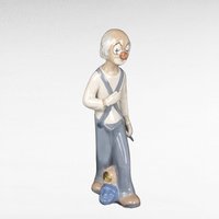 Vintage Cascades Porcelain Clown Figurine | Sad Clown Statue | Made in Spain | Collectible Figurine