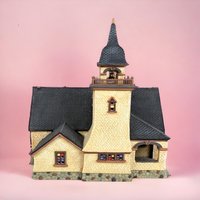 1998 Dept 56 "Chapel on the Hill" | Seasons Bay | Lighted House | Porcelain Church
