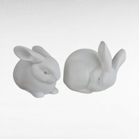 Vintage Dept 56 White Bunnies Pair | Porcelain Figurines | Easter Decor