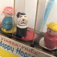 Vintage 1969 Fisher Price Happy Hoppers Push Toy - Classic Toddler Walking Toy - Collectible Mid Century Modern Toy