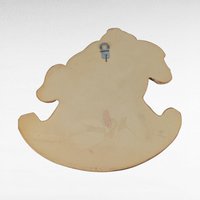 Vintage Frankie's Designs Bear on Rocking Horse Wall Hanging | Nursery Decor | Children's Room Decor | Playroom Wall Art | 8.5 Inches