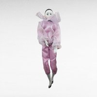 Vintage Pierrot Clown Doll in Pink | Porcelain Clown Doll | Collectible Doll | 16 Inches Tall