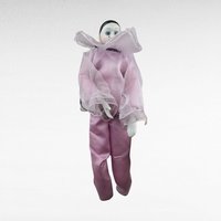 Vintage Pierrot Clown Doll in Pink | Porcelain Clown Doll | Collectible Doll | 16 Inches Tall