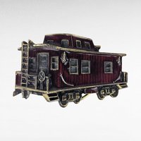 Vintage 1976 Chicago Caboose Belt Buckle | Brass and Enamel Buckle | Train Memorabilia | Gift for Train Enthusiast