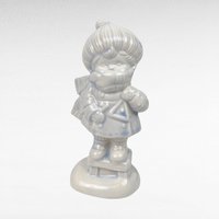 Set of 6 Vintage Ceramic Caroler Figurines, Hand-Painted, Blue Tint, 5.5 Inches Tall, Christmas Decor