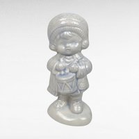 Set of 6 Vintage Ceramic Caroler Figurines, Hand-Painted, Blue Tint, 5.5 Inches Tall, Christmas Decor