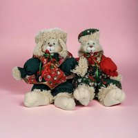 Vintage House of Lloyd Christmas Around the World Porcelain Hip and Hop Bunny Shelf Sitters - 11 Inch Holiday Decor