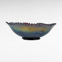 Vintage Imperial Glass Scroll Embossed Purple Carnival Glass Persian Design Bowl | Iridescent Glass Bowl | Collectible Glassware
