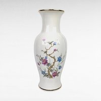 Vintage Royal Haeger Vase | White with Gold Trim and Floral Design | 10 Inches Tall | Mid-Century Modern Home Decor