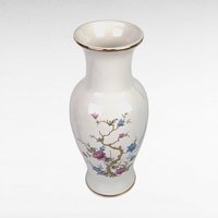 Vintage Royal Haeger Vase | White with Gold Trim and Floral Design | 10 Inches Tall | Mid-Century Modern Home Decor