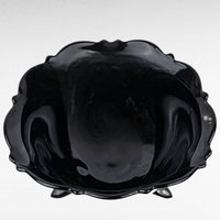 Vintage L.E. Smith Black Amethyst Footed Bowl | Art Deco Glassware | Candy Dish | Serving Bowl | Collectible Glass