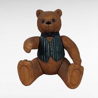 1983 Dept 56 Ted D Bear Jointed Figurine | Ceramic Teddy Bear | Collectible Bear | Vintage Christmas Decor