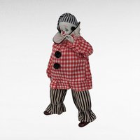 Vintage Clown Doll with Plaid and Stripes | Collectible Clown Doll | Whimsical Doll | Toy Collector | 9-inch Doll