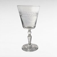 Vintage Rock Sharpe Jefferson Water Glasses, Set of 5, 7" Tall, Clear Etched Glassware, Mid-Century Modern Barware, Retro Drinking Glasses