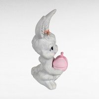 Vintage Ceramic Winking Bunny Trinket Box | Easter Decor | Retro Bunny Figurine | Signed Barbara |  Unique Gift for Collectors