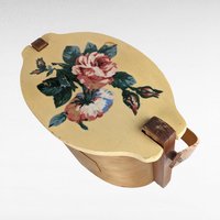 Vintage Putney Basketville Floral Basket | Hand-Painted Wooden Basket with Lid | Sewing Basket | Storage Basket | Cottagecore Decor
