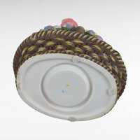 PartyLite Floral Basket Candle Holder | Retired | Ceramic Flower Basket | Tulips, Daffodils, Hyacinth | Spring Decor