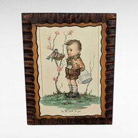 Vintage Wood Wall Plaques, Psalms and Peter, Children's Decor, Religious Wall Art, Nursery Decor, Gift for Sunday School