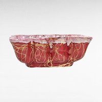 Vintage Maroon & Gold Planter, USA Pottery, Rectangular Flower Pot, Art Deco Style, Succulent Planter, Unique Home Decor
