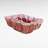 Vintage Maroon & Gold Planter, USA Pottery, Rectangular Flower Pot, Art Deco Style, Succulent Planter, Unique Home Decor