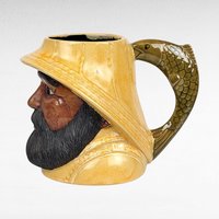 1981 Handmade Fisherman Mug, Art Pottery Mug, Signed, Unique Coffee Mug, Gift for Fisherman, Nautical Decor