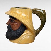 1981 Handmade Fisherman Mug, Art Pottery Mug, Signed, Unique Coffee Mug, Gift for Fisherman, Nautical Decor