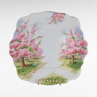 Vintage Royal Albert Blossom Time Square Cake Plate & Sweet Meat Dish | Bone China Serving Set | English Countryside Decor