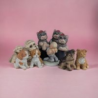 Vintage Dog Figurines, Homco Puppy Figurines, Ceramic Dog Figurines, Yorkie Figurines,  Boy with Puppy Figurine, Gift for Dog Lover