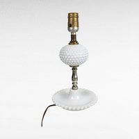 Vintage Milk Glass Hobnail Lamp, 11.5", White Glass Table Lamp, Retro Home Decor, Bedside Lamp, Vanity Lamp, Unique Gift