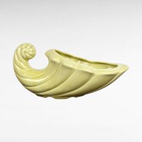 Vintage Yellow Cornucopia Planter, Ceramic Cornucopia, Mid-Century Planter, Retro Home Decor, Yellow Planter, Horn of Plenty