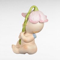 Vintage Porcelain Baby with Flower Lamp, Baby Figurine Lamp, Porcelain Lamp, Vintage Lamp, Child's Lamp